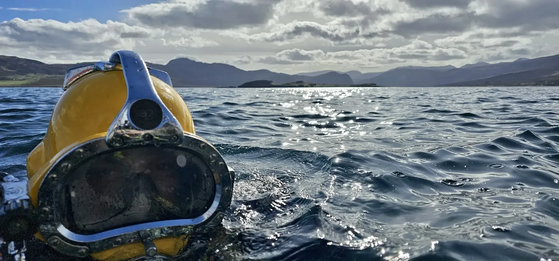 Commercial diver at the surface